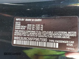 2015 BMW M4 with VIN WBS3U9C56FP967590, listed as a IAAI auction lot 41732730 with 48,927 mi miles and . Bid and sale history available at DreamBid. Image 9.