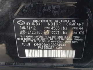 2012 Hyundai Sonata Hybrid z VIN KMHEC4A44CA024933, wystawiony jako IAAI lot #42257317 z przebiegiem 134 148 mil mil oraz . Historia ofert i sprzedaży dostępna na DreamBid. Obrazek 9.