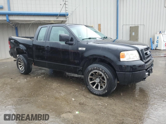 2005 Ford F-150 STX with VIN 1FTRX14W05KC57470, listed as a Copart auction lot 80720524 with 142,958 mi miles and Salvage Title. Bid and sale history available at carsss.com. Image 4.