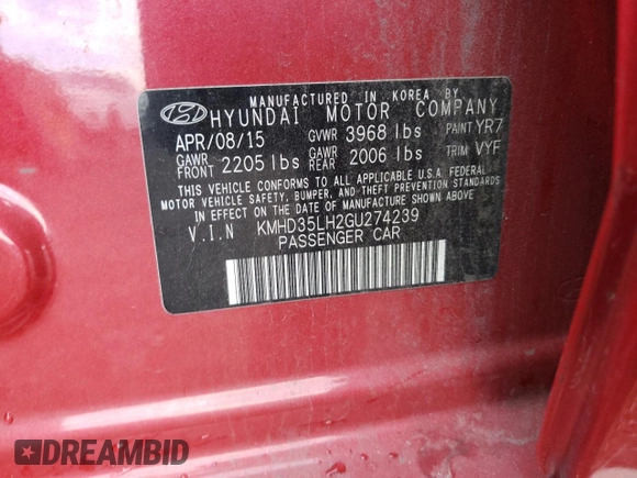 2016 Hyundai Elantra GT with VIN KMHD35LH2GU274239, listed as a Copart auction lot 78705864 with 93,697 mi miles and Salvage Title. Bid and sale history available at carsss.com. Image 14.