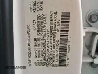2018 Acura RDX Technology z VIN 5J8TB3H57JL012950, wystawiony jako Copart lot #58347095 z przebiegiem 79 717 mil mil oraz Szkoda całkowita • Salvage title. Historia ofert i sprzedaży dostępna na DreamBid. Obrazek 13.