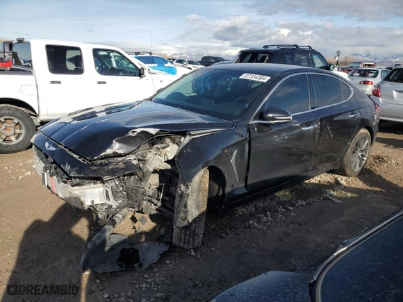 2019 Genesis G70 3.3T Advanced with VIN KMTG54LE3KU030847, listed as a Copart auction lot 87334384 with 41,831 mi miles and Salvage Title. Bid and sale history available at carsss.com. Image 1.