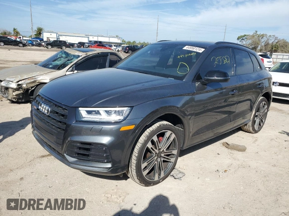 2020 Audi SQ5 Premium Plus with VIN WA1B4AFY5L2119830, listed as a Copart auction lot 44950124 with 25,527 mi miles and . Bid and sale history available at DreamBid. Image 1.