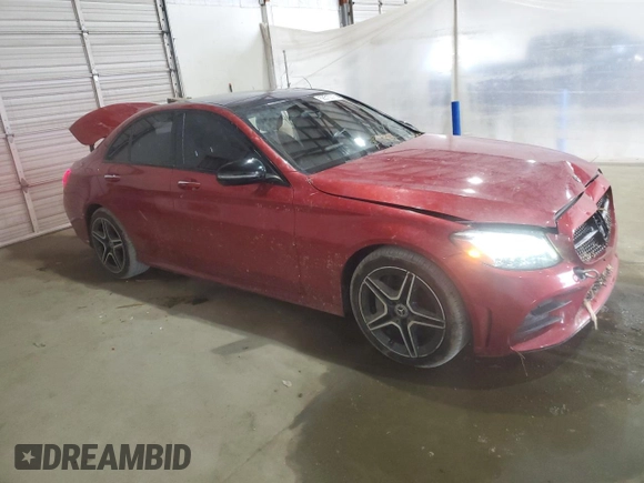 2019 Mercedes-Benz C 300 with VIN 55SWF8EB1KU299857, listed as a Copart auction lot 58510375 with 68,775 mi miles and Salvage title. Bid and sale history available at DreamBid. Image 4.