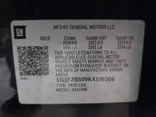 2019 Chevrolet Bolt EV Premier with VIN 1G1FZ6S09K4106306, listed as a IAAI auction lot 41947642 with 90,952 mi miles and . Bid and sale history available at DreamBid. Image 9.