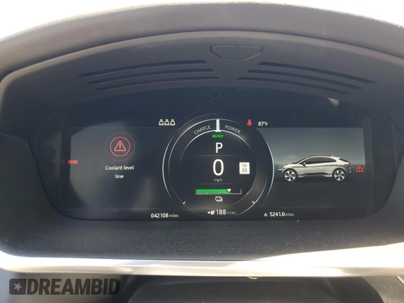 2020 Jaguar I-Pace HSE z VIN SADHD2S1XL1F81733, wystawiony jako Copart lot #56529795 z przebiegiem 42 108 mil mil oraz Szkoda całkowita • Salvage title. Historia ofert i sprzedaży dostępna na DreamBid. Obrazek 9.
