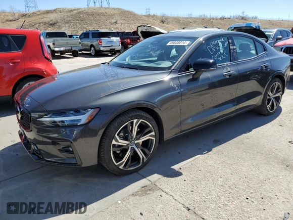 2024 Volvo S60 Plus Dark Theme with VIN 7JRL12TL8RG294538, listed as a Copart auction lot 49538014 with 667 mi miles and Salvage Title. Bid and sale history available at carsss.com. Image 1.