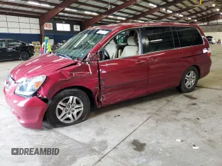 2006 Honda Odyssey EX z VIN 5FNRL384X6B058487, wystawiony jako Copart lot #55952485 z przebiegiem 192 804 mil mil oraz Szkoda całkowita • Salvage title. Historia ofert i sprzedaży dostępna na DreamBid. Obrazek 1.