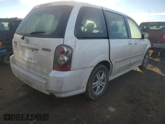 2004 Mazda MPV LX with VIN JM3LW28A240509136, listed as a Copart auction lot 88349155 with 148,710 mi miles and Salvage Title. Bid and sale history available at carsss.com. Image 3.