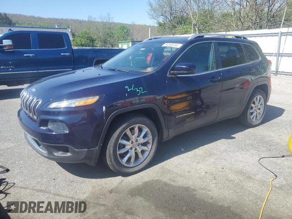 2014 Jeep Cherokee Limited with VIN 1C4PJMDB7EW231433, listed as a Copart auction lot 54593285 with 94,024 mi miles and Salvage Title. Bid and sale history available at carsss.com. Image 1.