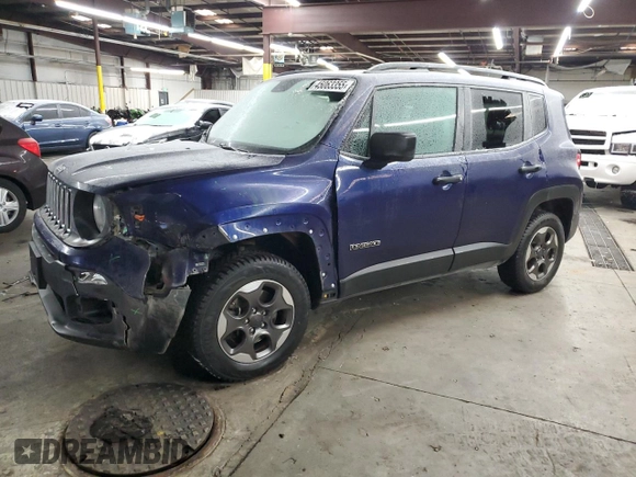 2016 Jeep Renegade Sport with VIN ZACCJBAW7GPD99051, listed as a Copart auction lot 45063355 with 142,487 mi miles and Salvage Title. Bid and sale history available at DreamBid. Image 1.