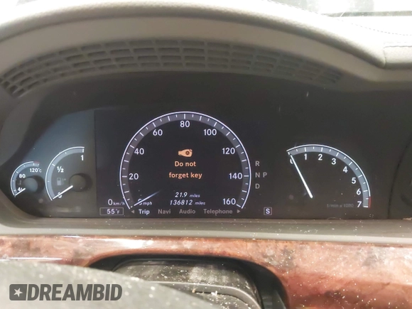 2007 Mercedes-Benz S 550 with VIN WDDNG71X17A103315, listed as a IAAI auction lot 41640707 with 136,812 mi miles and . Bid and sale history available at DreamBid. Image 7.