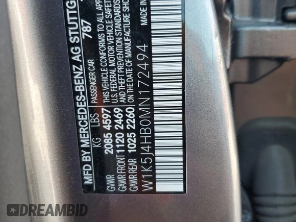 2021 Mercedes-Benz CLA 250 z VIN W1K5J4HB0MN172494, wystawiony jako Copart lot #58240815 z przebiegiem Nie podano mil oraz Szkoda całkowita • Salvage title. Historia ofert i sprzedaży dostępna na DreamBid. Obrazek 12.