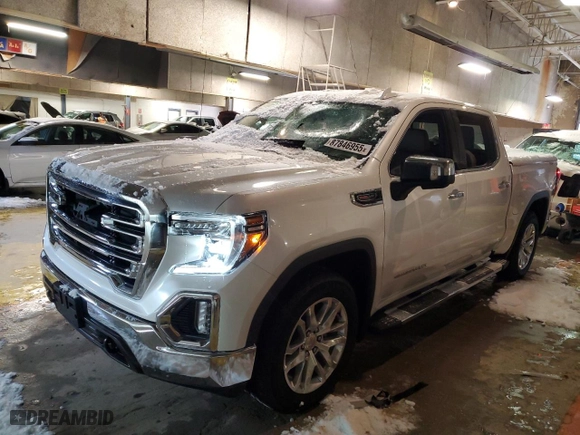 2019 GMC Sierra 1500 SLT with VIN 1GTU9DEL9KZ194043, listed as a Copart auction lot 87846955 with 63,699 mi miles and Salvage Title. Bid and sale history available at carsss.com. Image 1.