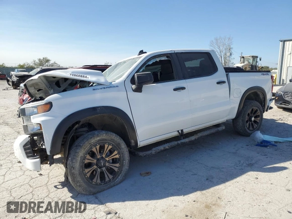 2019 Chevrolet Silverado 1500 Custom with VIN 3GCPYBEH1KG276770, listed as a Copart auction lot 74860884 with Not Provided miles and Salvage Title. Bid and sale history available at DreamBid. Image 1.