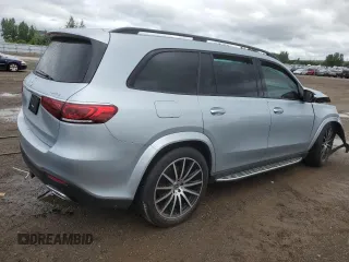 2022 Mercedes-Benz GLS 450 with VIN 4JGFF5KE1NA697299, listed as a Copart auction lot 60921514 with 59,333 mi miles and Salvage Title. Bid and sale history available at DreamBid. Image 3.