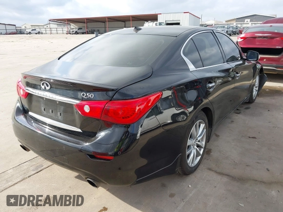 2015 Infiniti Q50 z VIN JN1BV7AP3FM335871, wystawiony jako IAAI lot #41472424 z przebiegiem 127 383 mil mil oraz . Historia ofert i sprzedaży dostępna na DreamBid. Obrazek 4.