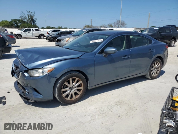 2016 Mazda 6 i Sport with VIN JM1GJ1U55G1422728, listed as a Copart auction lot 53511425 with 95,444 mi miles and Salvage Title. Bid and sale history available at DreamBid. Image 1.