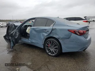 2021 Infiniti Q50 Red Sport 400 with VIN JN1FV7DR3MM880772, listed as a Copart auction lot 49271275 with Not Provided miles and Salvage Title. Bid and sale history available at carsss.com. Image 2.