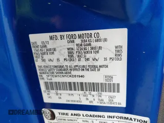 2012 Ford F-150 XL with VIN 1FTEW1CM1CKD51940, listed as a IAAI auction lot 41688447 with 1 mi miles. Bid and sale history available at carsss.com. Image 9.