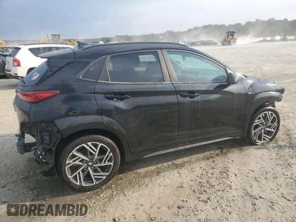 2023 Hyundai Kona N Line with VIN KM8K33A3XPU031197, listed as a Copart auction lot 72999344 with 20,664 mi miles and Salvage Title. Bid and sale history available at carsss.com. Image 3.