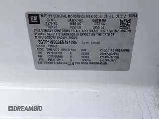 2014 GMC Sierra 1500 Denali z VIN 3GTP1WEC3EG421005, wystawiony jako IAAI lot #41936295 z przebiegiem 188 918 mil mil oraz . Historia ofert i sprzedaży dostępna na DreamBid. Obrazek 9.
