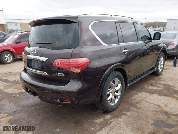 2012 Infiniti QX56 7-passenger with VIN JN8AZ2NE1C9017551, listed as a IAAI auction lot 41828339 with 203,551 mi miles. Bid and sale history available at carsss.com. Image 4.