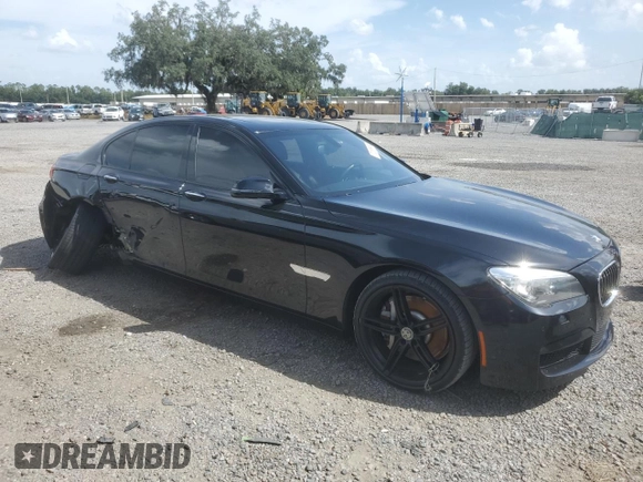 2013 BMW 7 Series 750i with VIN WBAYA8C58DC996431, listed as a Copart auction lot 70366064 with 106,580 mi miles and Salvage Title. Bid and sale history available at DreamBid. Image 4.