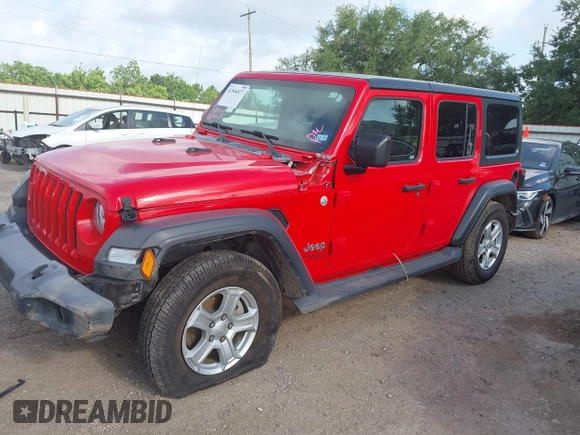 2018 Jeep Wrangler Unlimited Sport z VIN 1C4HJXDG9JW227864, wystawiony jako IAAI lot #42504877 z przebiegiem 53 378 mil mil oraz . Historia ofert i sprzedaży dostępna na DreamBid. Obrazek 17.