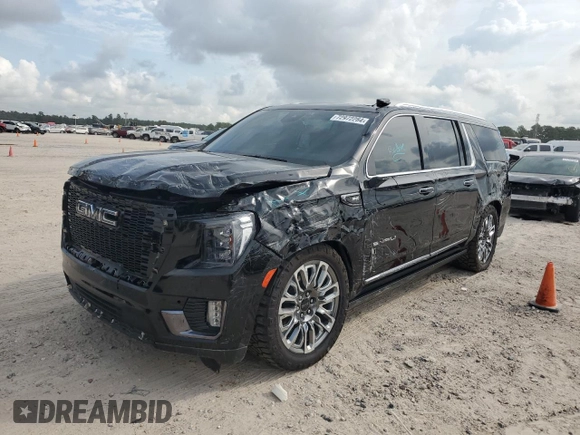 2023 GMC Yukon XL Denali Ultimate with VIN 1GKS2KKLXPR359582, listed as a Copart auction lot 72972284 with 24,366 mi miles and Salvage Title. Bid and sale history available at carsss.com. Image 1.