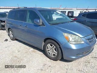 2005 Honda Odyssey EX with VIN 5FNRL38465B059893, listed as a IAAI auction lot 42790058 with 257,143 mi miles and . Bid and sale history available at DreamBid. Image 1.