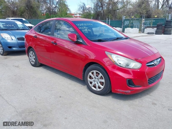 2012 Hyundai Accent GLS with VIN KMHCT4AE0CU095304, listed as a IAAI auction lot 42050749 with 110,230 mi miles. Bid and sale history available at carsss.com. Image 1.