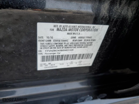 2011 Mazda Mazda6 i Touring with VIN 1YVHZ8CH3B5M01325, listed as a Copart auction lot 88575815 with 159,790 mi miles and Clean Title. Bid and sale history available at carsss.com. Image 12.