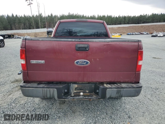 2005 Ford F-150 STX with VIN 1FTRX12W65NA78366, listed as a Copart auction lot 44186555 with 0 mi miles and Salvage Title. Bid and sale history available at carsss.com. Image 6.