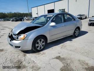 2007 Kia Spectra EX with VIN KNAFE121375445639, listed as a Copart auction lot 46886945 with 106,026 mi miles and Non Repairable. Bid and sale history available at carsss.com. Image 1.
