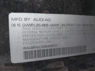2016 Audi A4 Premium with VIN WAUBFAFL0GN009001, listed as a IAAI auction lot 41282468 with 91,465 mi miles. Bid and sale history available at carsss.com. Image 9.