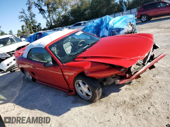 1998 Ford Mustang with VIN 1FAFP4449WF180634, listed as a Copart auction lot 82671504 with 150,195 mi miles and Salvage Title. Bid and sale history available at carsss.com. Image 4.