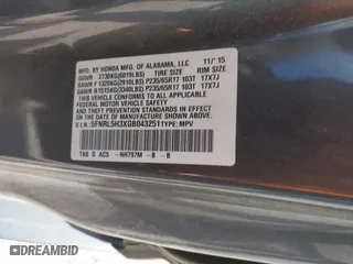 2016 Honda Odyssey SE with VIN 5FNRL5H3XGB043251, listed as a IAAI auction lot 42050805 with 156,537 mi miles. Bid and sale history available at carsss.com. Image 9.