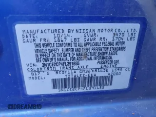 2015 Nissan Note SR with VIN 3N1CE2CP4FL391655, listed as a Copart auction lot 83749654 with 55,274 mi miles and Salvage title. Bid and sale history available at DreamBid. Image 12.