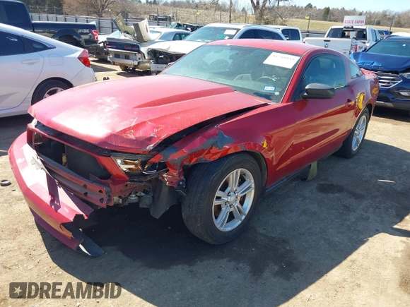 2012 Ford Mustang V6 Premium with VIN 1ZVBP8AM4C5269594, listed as a IAAI auction lot 41749935 with 195,719 mi miles. Bid and sale history available at carsss.com. Image 2.