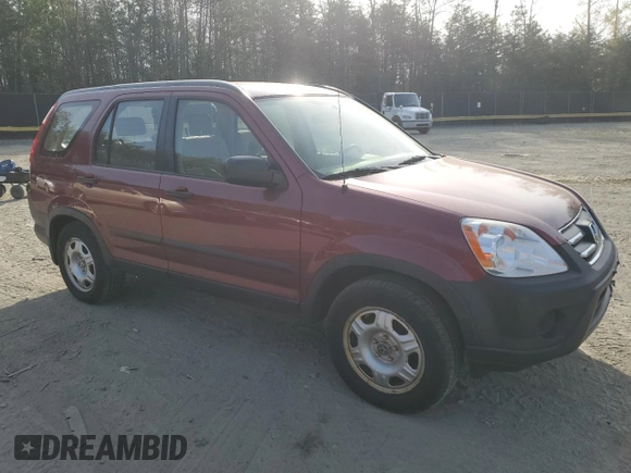 2005 Honda CR-V LX with VIN JHLRD78585C062968, listed as a Copart auction lot 53439515 with 141,885 mi miles and Salvage Title. Bid and sale history available at carsss.com. Image 4.