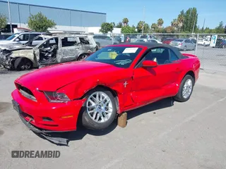 2014 Ford Mustang V6 with VIN 1ZVBP8EM7E5316940, listed as a IAAI auction lot 42555358 with Not provided miles and . Bid and sale history available at DreamBid. Image 2.