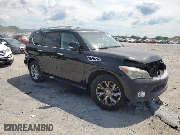 2012 Infiniti QX56 7-passenger with VIN JN8AZ2NE6C9021479, listed as a Copart auction lot 58426124 with 204,710 mi miles and Clean Title. Bid and sale history available at carsss.com. Image 4.