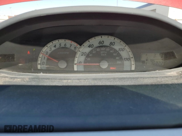 2008 Toyota Yaris with VIN JTDBT923581215441, listed as a Copart auction lot 54022325 with 76,822 mi miles and Salvage Title. Bid and sale history available at DreamBid. Image 9.