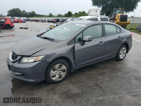 2013 Honda Civic LX z VIN 2HGFB2F50DH509088, wystawiony jako Copart lot #59660625 z przebiegiem 292 774 mil mil oraz Szkoda całkowita • Salvage title. Historia ofert i sprzedaży dostępna na DreamBid. Obrazek 1.