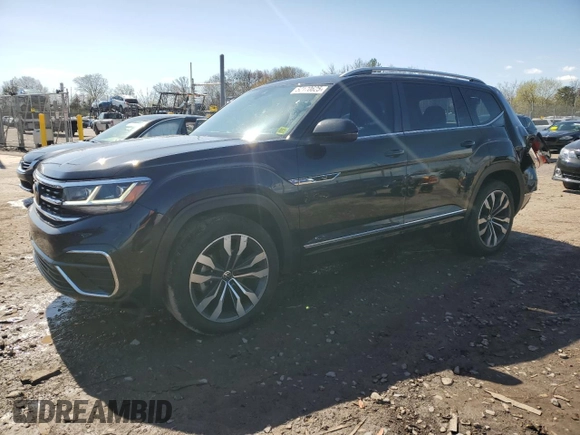 2021 Volkswagen Atlas SEL R-Line with VIN 1V2SR2CA3MC601341, listed as a Copart auction lot 52170625 with 98,828 mi miles and Salvage title. Bid and sale history available at DreamBid. Image 1.