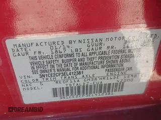 2014 Nissan Note SV with VIN 3N1CE2CP3EL412381, listed as a IAAI auction lot 42134204 with 61,189 mi miles and . Bid and sale history available at DreamBid. Image 9.