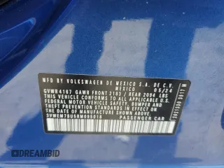 2024 Volkswagen Jetta SE with VIN 3VWEM7BU5RM095018, listed as a Copart auction lot 63504035 with 15,690 mi miles and Salvage title. Bid and sale history available at DreamBid. Image 12.