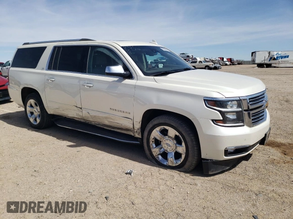 2015 Chevrolet Suburban LTZ with VIN 1GNSKKKC1FR659707, listed as a Copart auction lot 50202895 with 91,680 mi miles and Salvage Title. Bid and sale history available at DreamBid. Image 4.