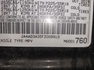 2015 Mitsubishi Outlander SE z VIN JA4AD3A35FZ008919, wystawiony jako IAAI lot #41909125 z przebiegiem 106 715 mil mil oraz . Historia ofert i sprzedaży dostępna na DreamBid. Obrazek 9.